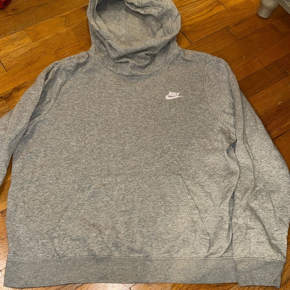 💥NIKE Gray Ninja Style Pullover Hoodie Size Men’s XL long sleeve kangaroo pkt